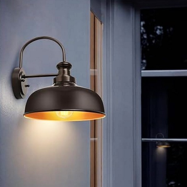 Outdoor Farmhouse Gooseneck Wide Curved Wall Sconce Barn Light Oil Rubbed Bronze