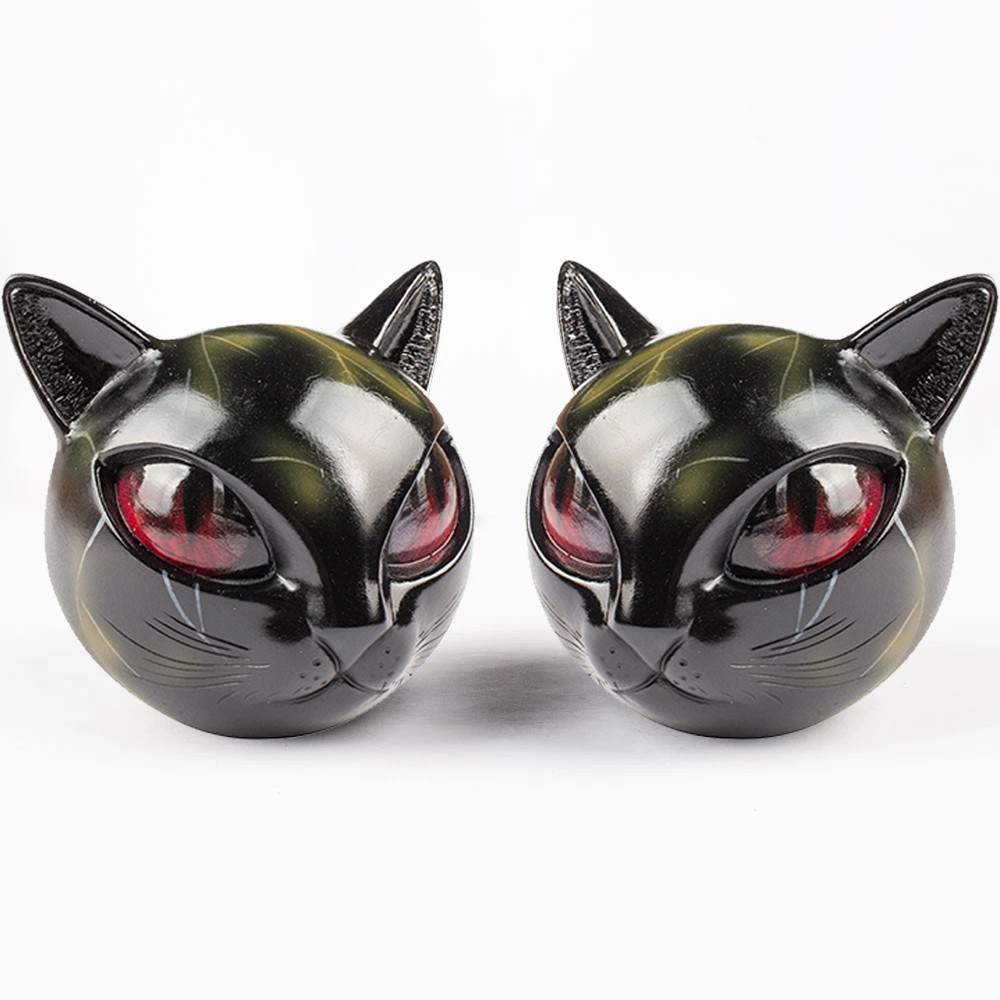 2 Pack Black Cat Sculpture Resin Cat Figurine Home Office Decor