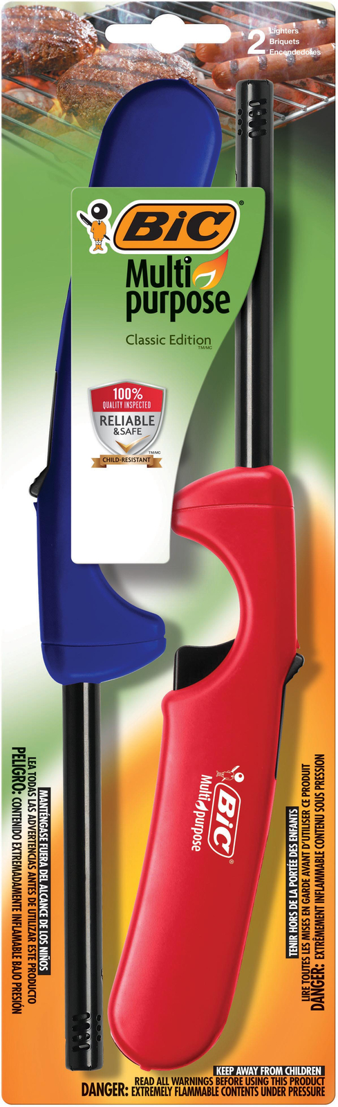 BIC Multi-purpose Classic Edition Lighter, Assorted Colors, 2-Pack