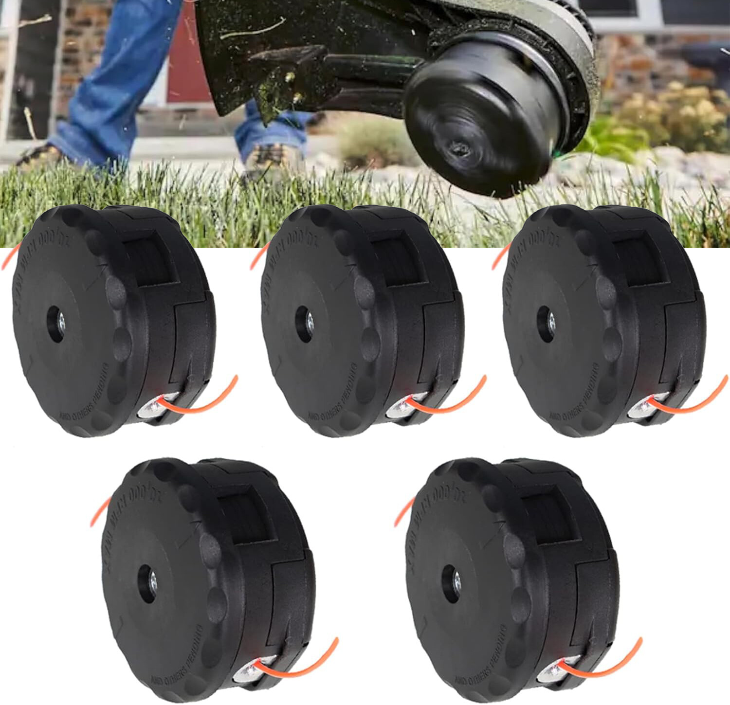 5Pack Trimmer Head Black Accessory Universal Easy Installation Weeds Eater Head