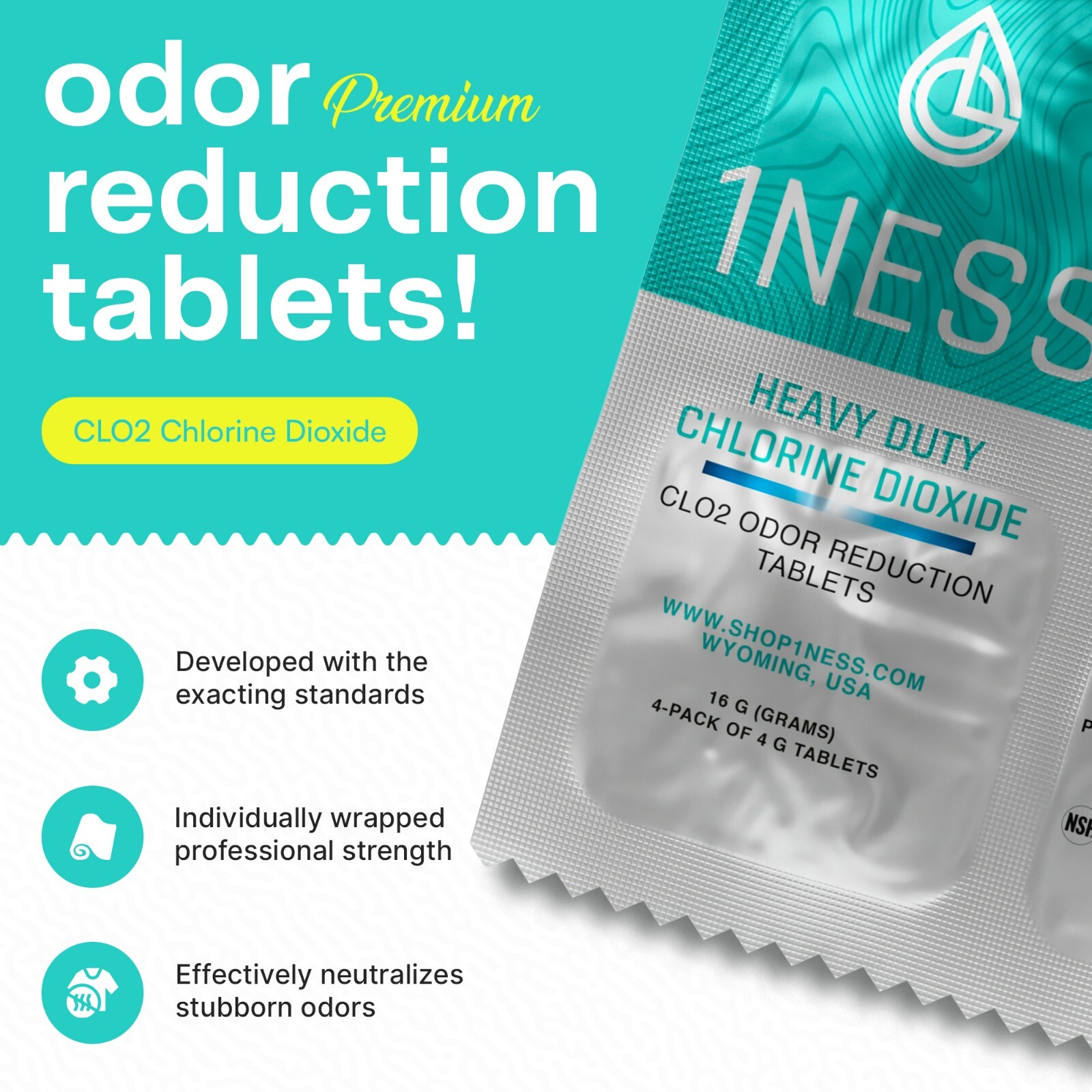 1ness Heavy Duty Odor Eliminator Tablets (32pk)