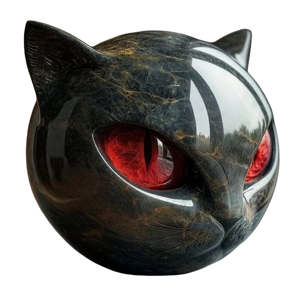 2 Pack Black Cat Sculpture Resin Cat Figurine Home Office Decor