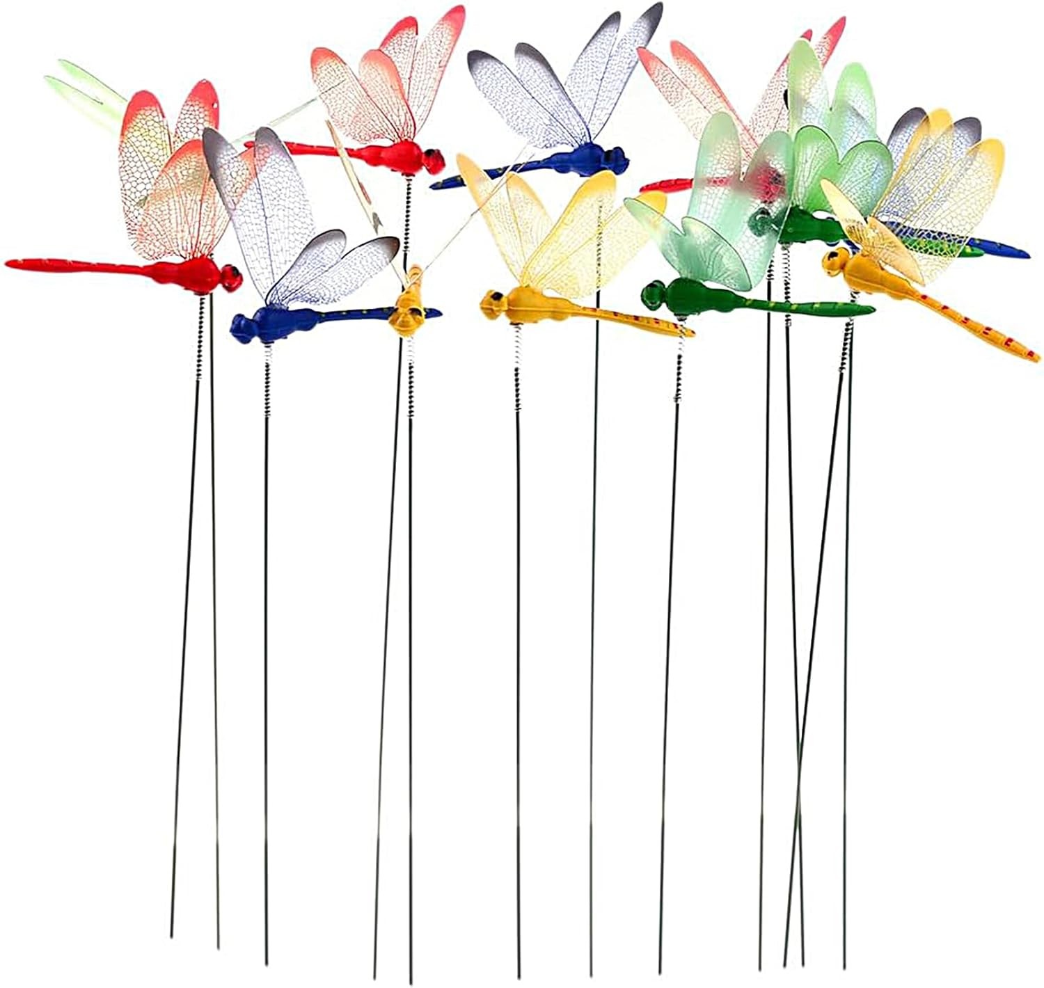 24 Pieces 3D Dragonfly Garden Decor Dragon Fly Garden Stakes Dragonflies