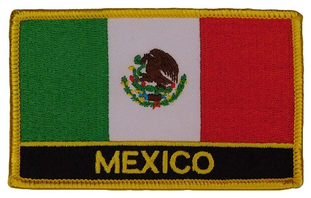MEXICO FLAG IRON ON PATCH 3″ Embroidered Applique Mexican Pride National Emblem