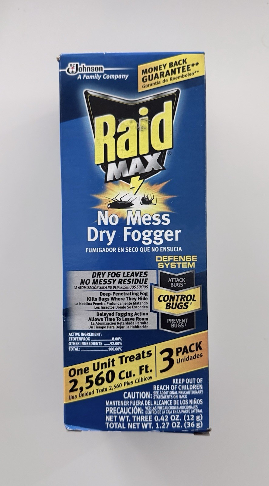 RAID MAX No Mess Dry Fogger Attack/Control/Prevent Bugs (3-Pack)