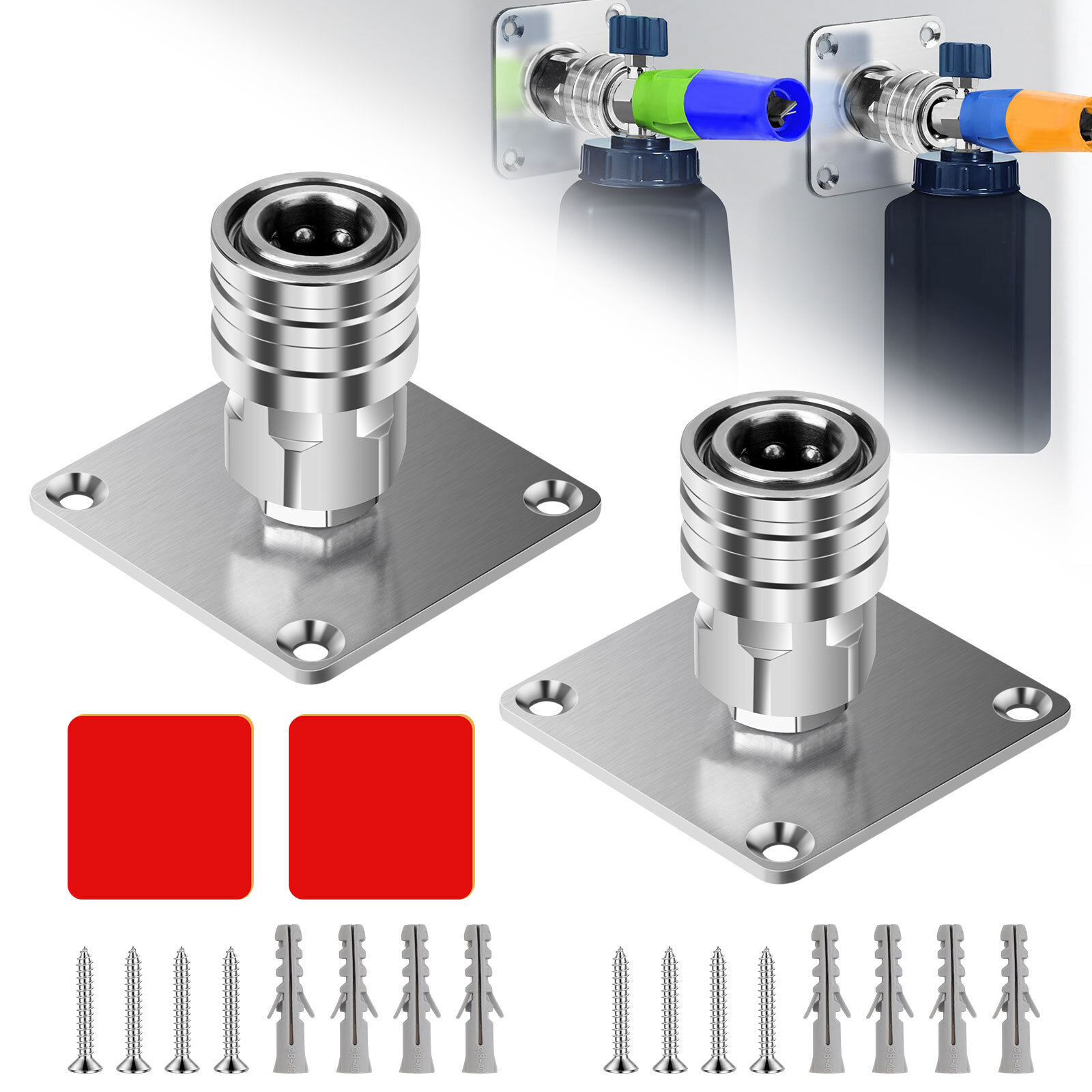 Foam Cannon Wall Holder Stainless Steel 1/4 Quick Connect for Pressure Washer
