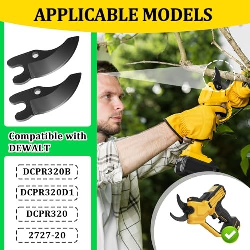 2 Packs Replacement Pruning Shear Blades for Cordless Pruner DCPR320, 20V MAX