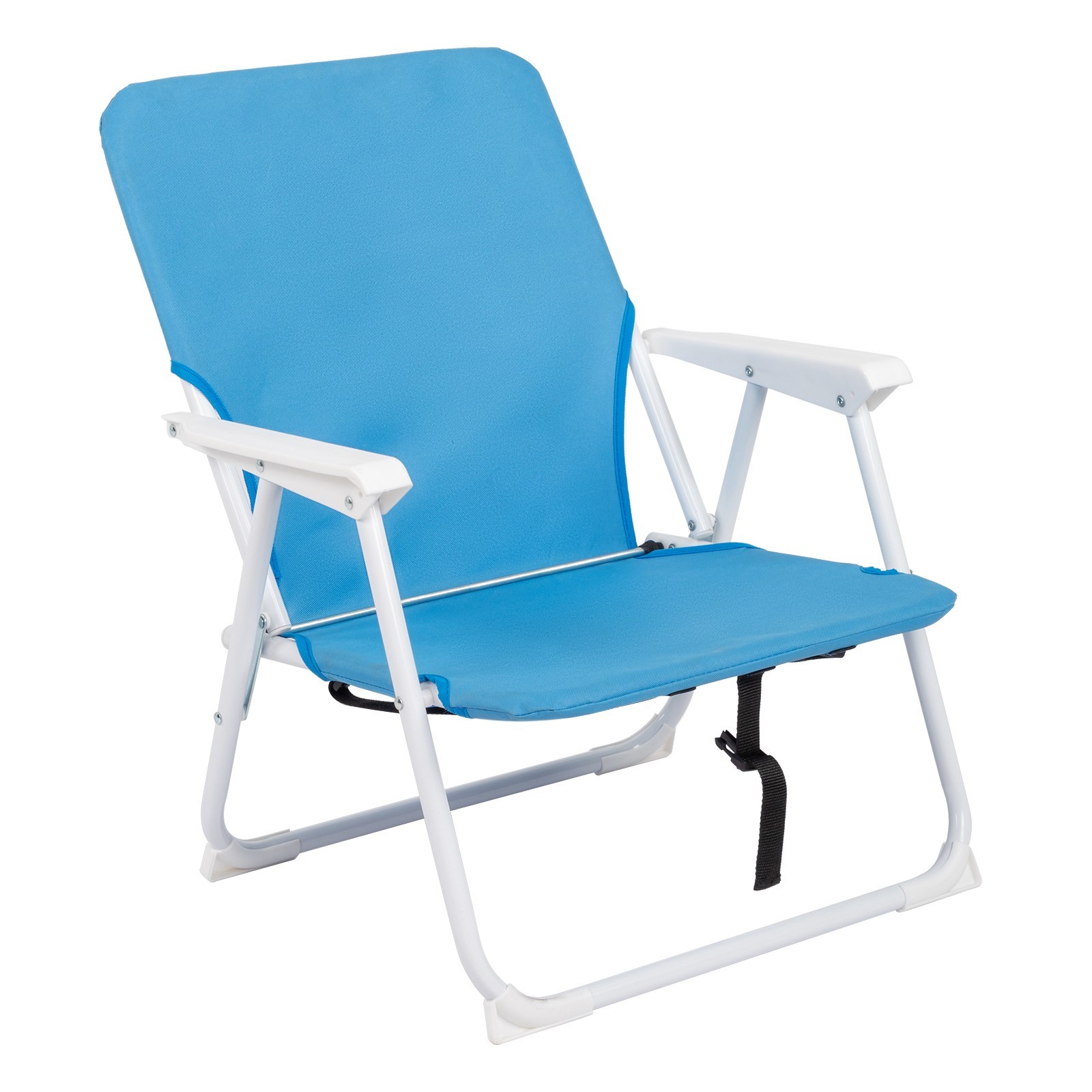 Oxford Cloth Iron Outdoor Beach Chair Blue Folding Lounge Chair Garden Picnic