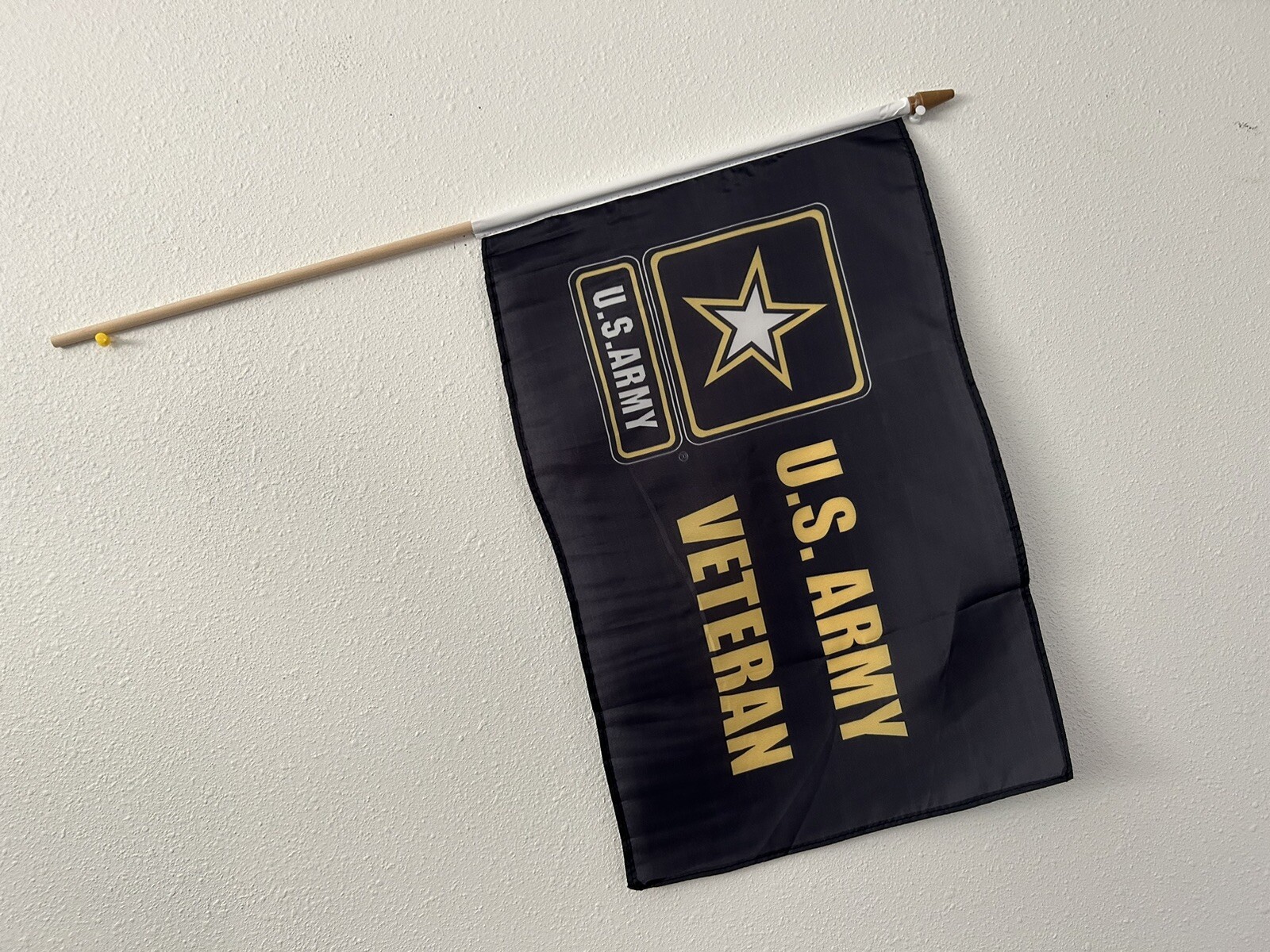 12×18 Inches US Army Veteran Stick Flag wood Staff