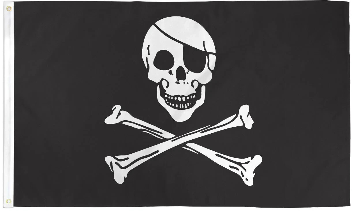 Pirate (Regular) Pirate Flag 2x3ft Poly Pirate Flags for Boat Decor