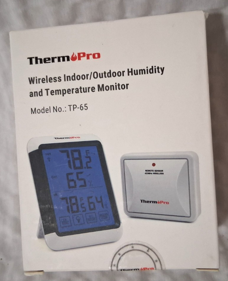 New ThermoPro TP65 Wireless Indoor/Outdoor Humidity & Temperature Monitor TP-65