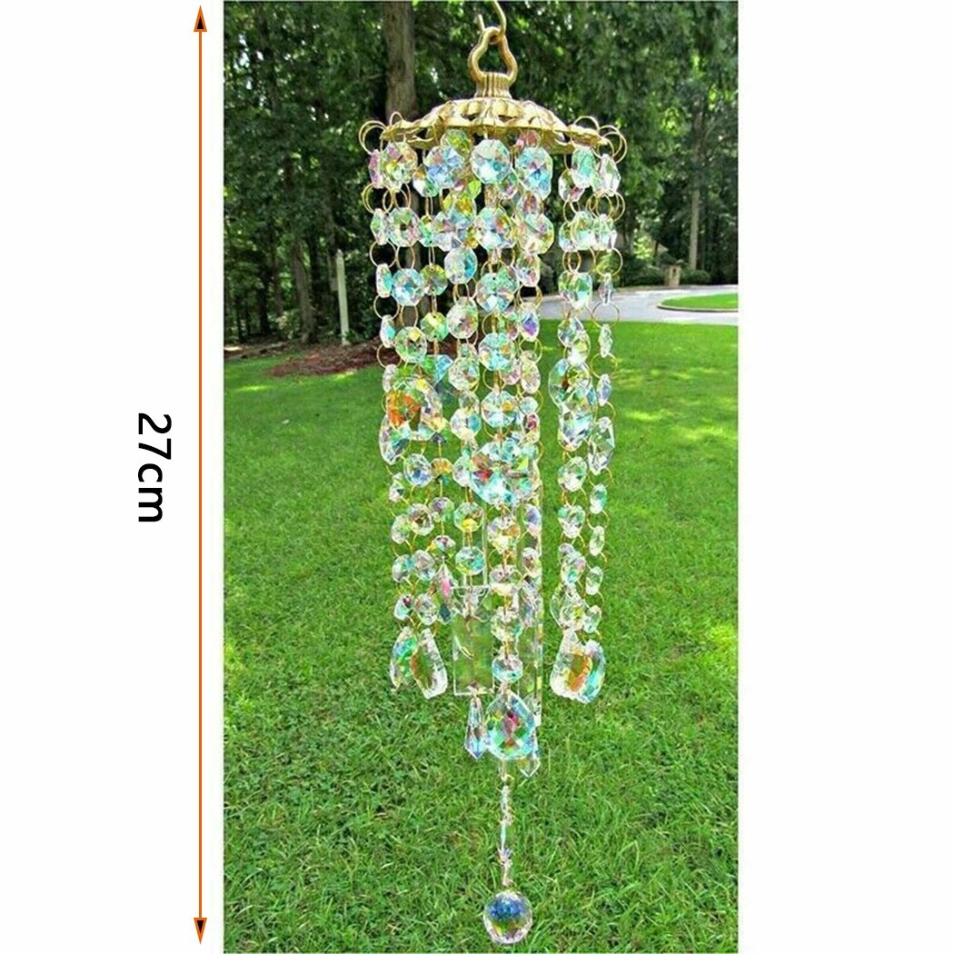 For Crystal Wind Chimes Home Garden Patio Lawn Hanging Decoration Ornament