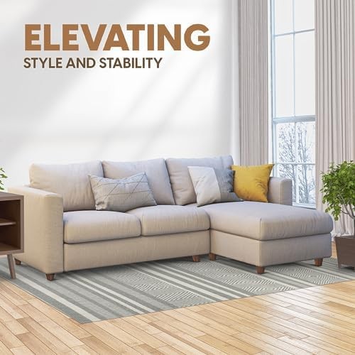 Yes4All 4-Inch Square Wooden Furniture Legs Set of 4, Brown Mid-Century Modern F