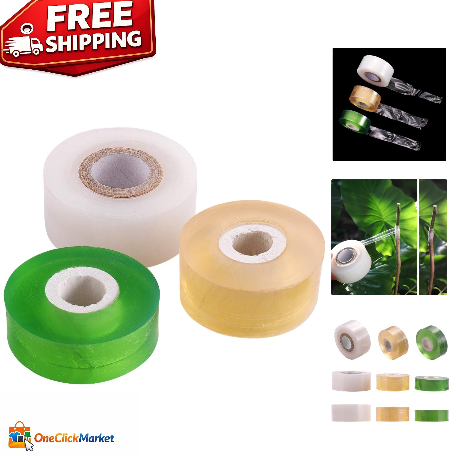Self-Adhering Grafting Tape for Fruit Trees – 3 Rolls, Waterproof & Flexible