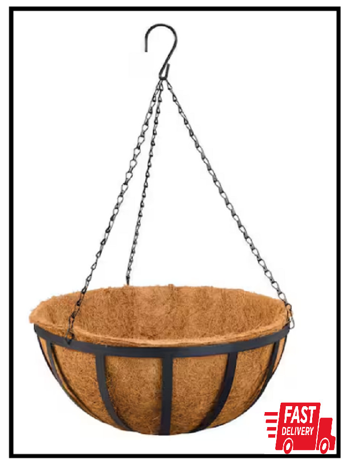 16 In. English Coconut Hanging Planter Basket (16 In. D X 7.5 In. H)