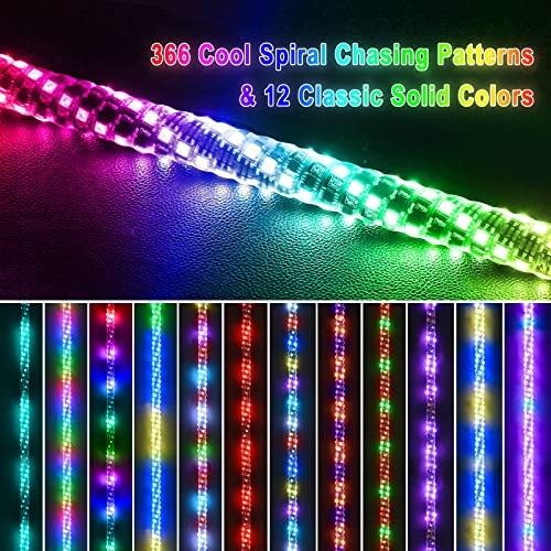 3FT LED Whip Lights for UTV RGB Chasing/Dancing Light Remote Control 3FT-1PC