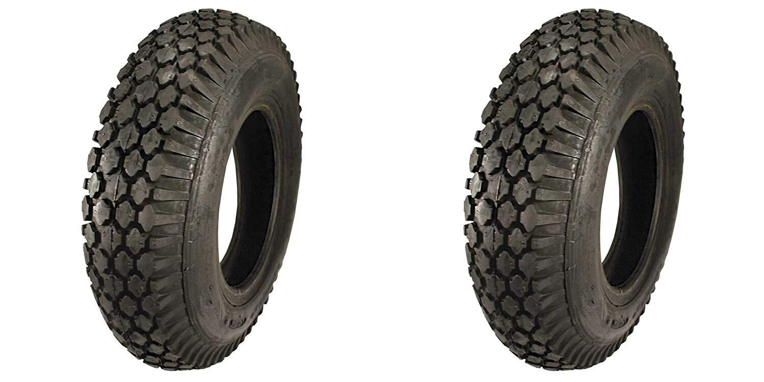 (2) Two- New 4.10/3.50-4 4ply Stud Tubeless Tires Dolly Handtruck 410/350-4