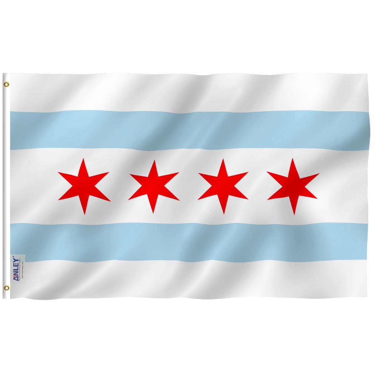 Anley Fly Breeze 3×5 Foot City of Chicago Flag – Chicago IL Flags Polyester