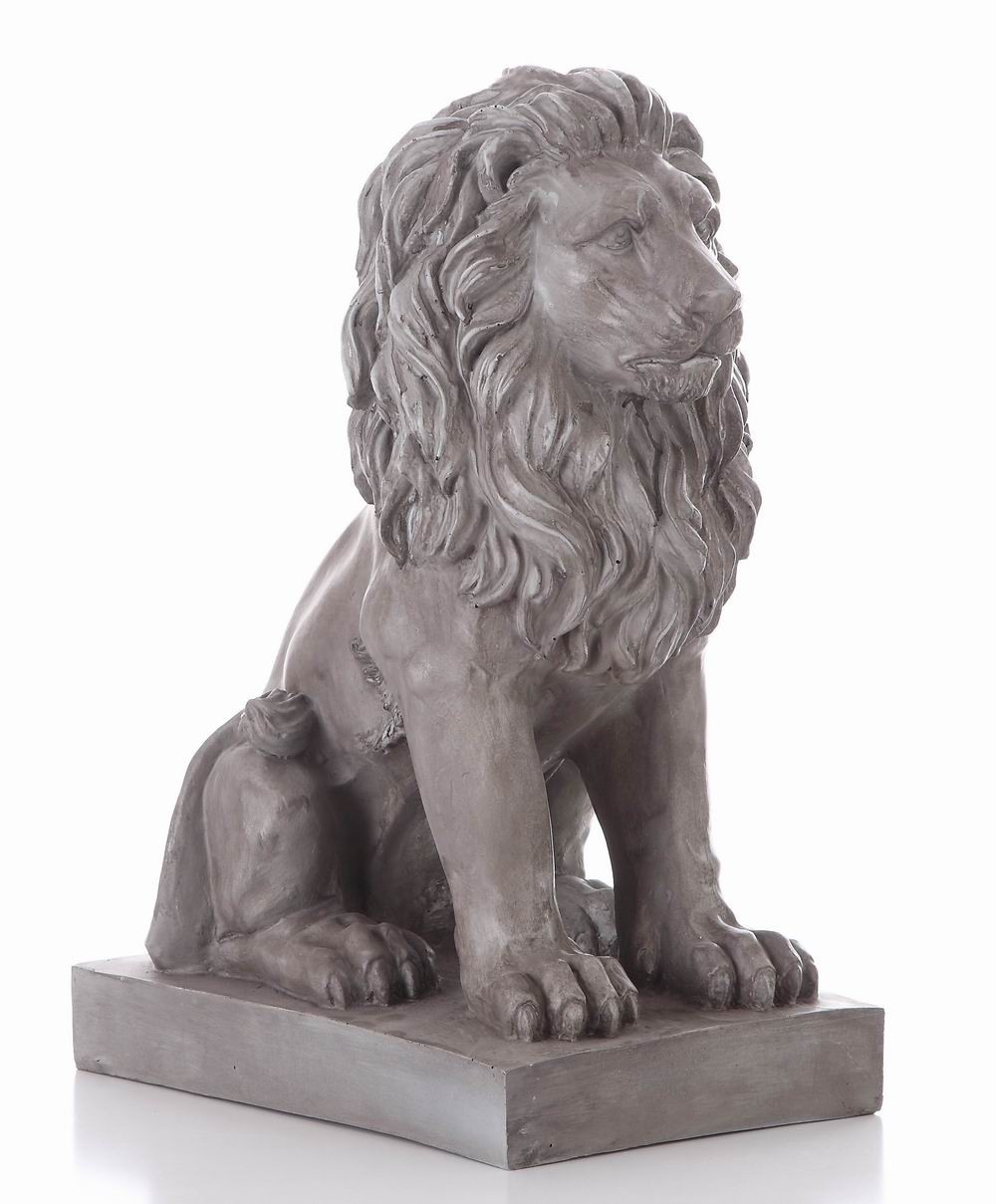 22″ H Sitting Lion Garden Statue For Backyard Display Entryway Sculpture