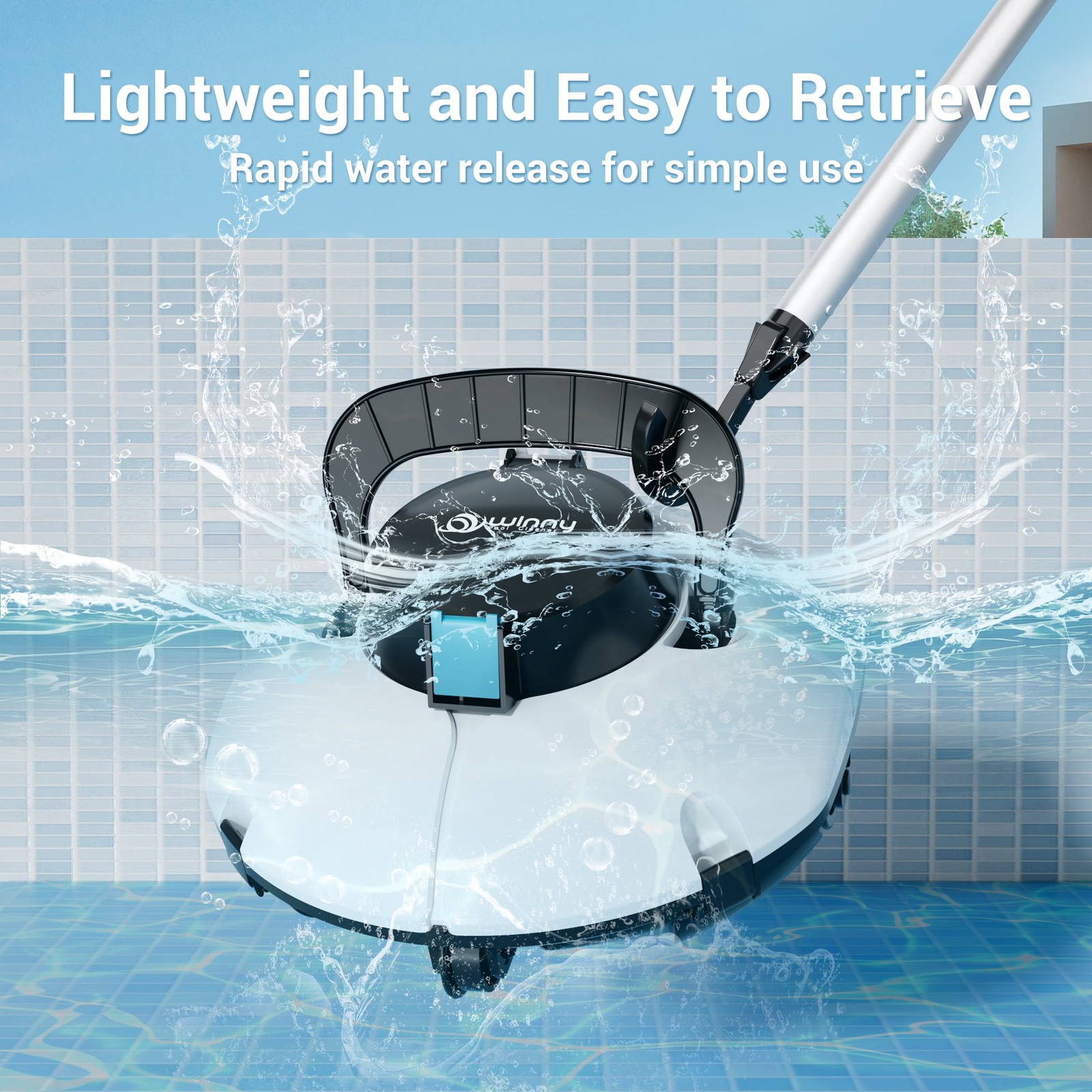 WYBOT Cordless Robotic Pool Cleaner with Dual-Layer Filtration, 80-Min Runtime,