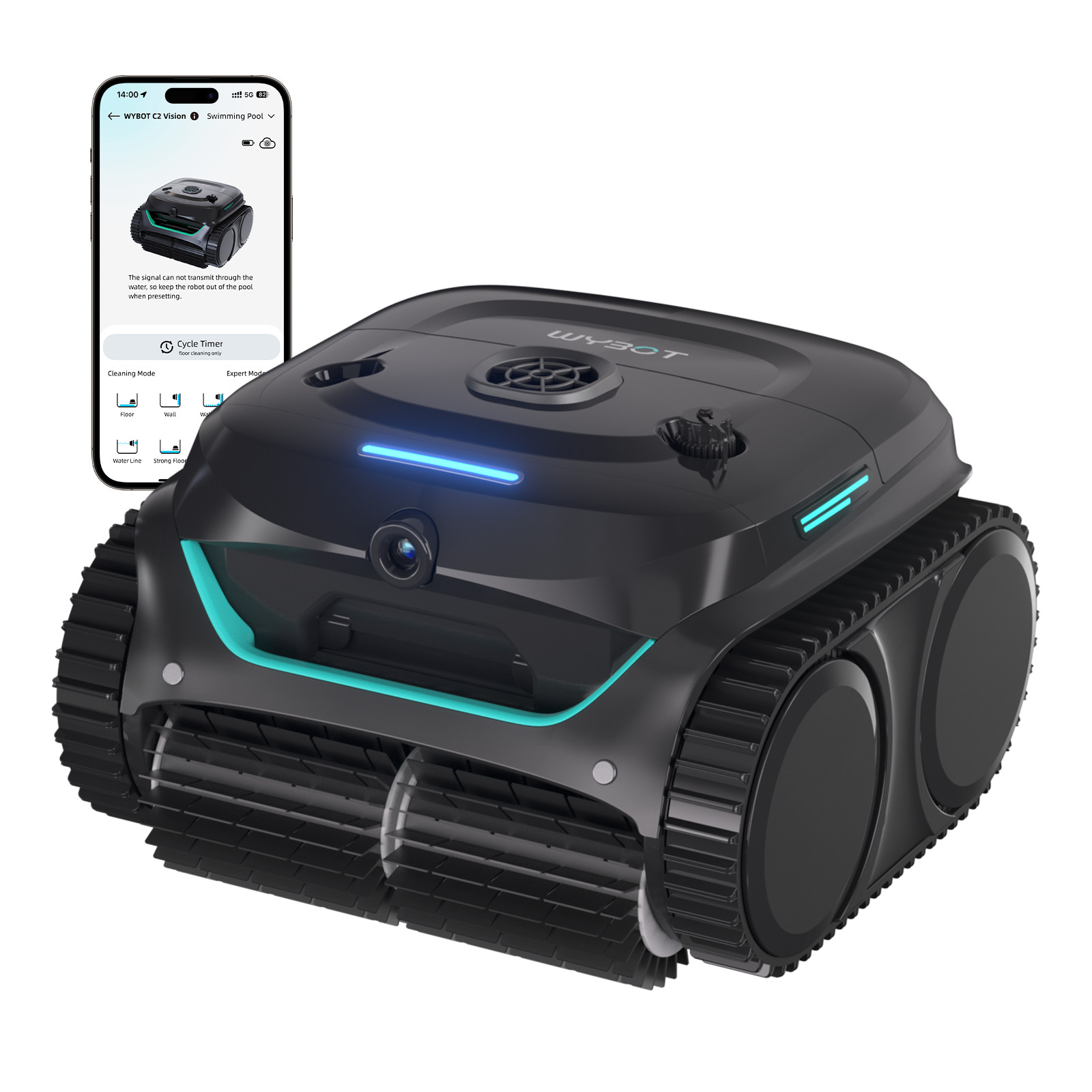 WYBOT C2 Vision Pool Robot Vacuum Debris Detection with AI Camera B Grade APP