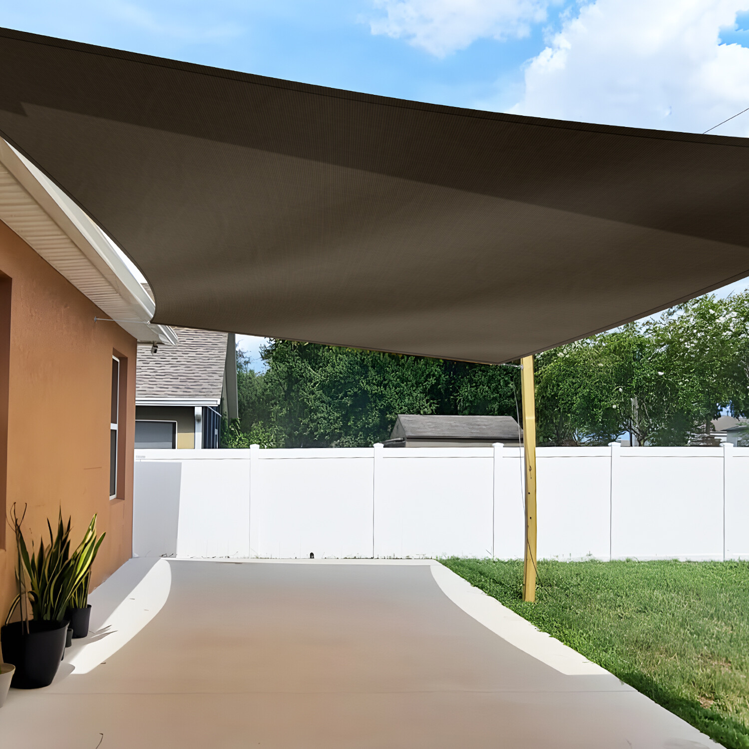 Outdoor Sun Shade Sail Rectangle Brown Canopy Cover UV Blcok Garden Patio Pool