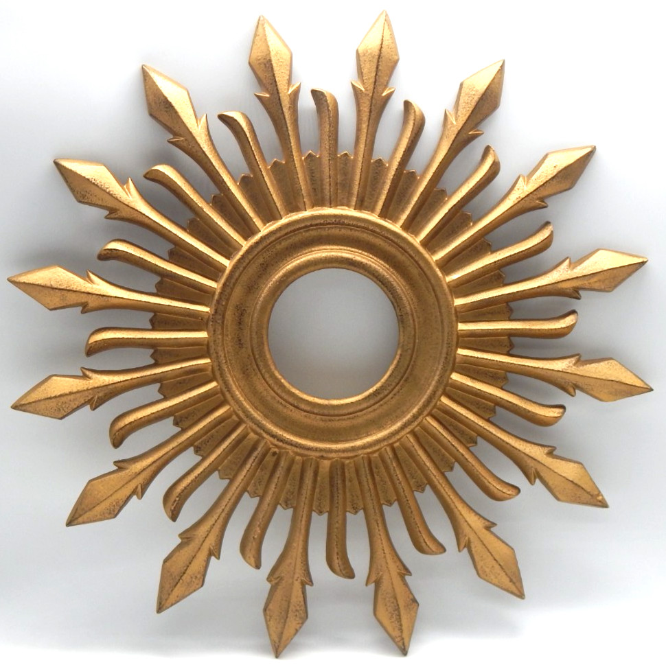 Ballard Designs Salina Sunburst Wall Art Heavy Metal Gold 22″ Indoor Outdoor