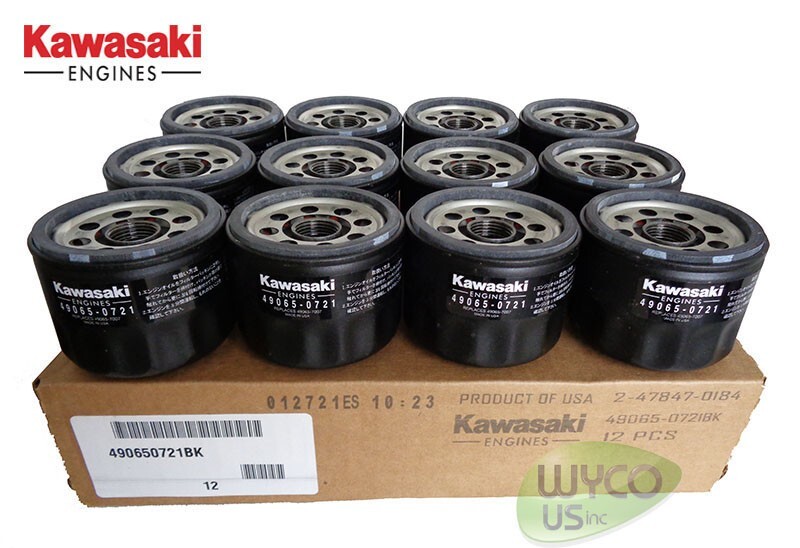 *NOT AFTERMARKET* 12 GENUINE KAWASAKI OIL FILTERS 49065-0721, 49065-7007