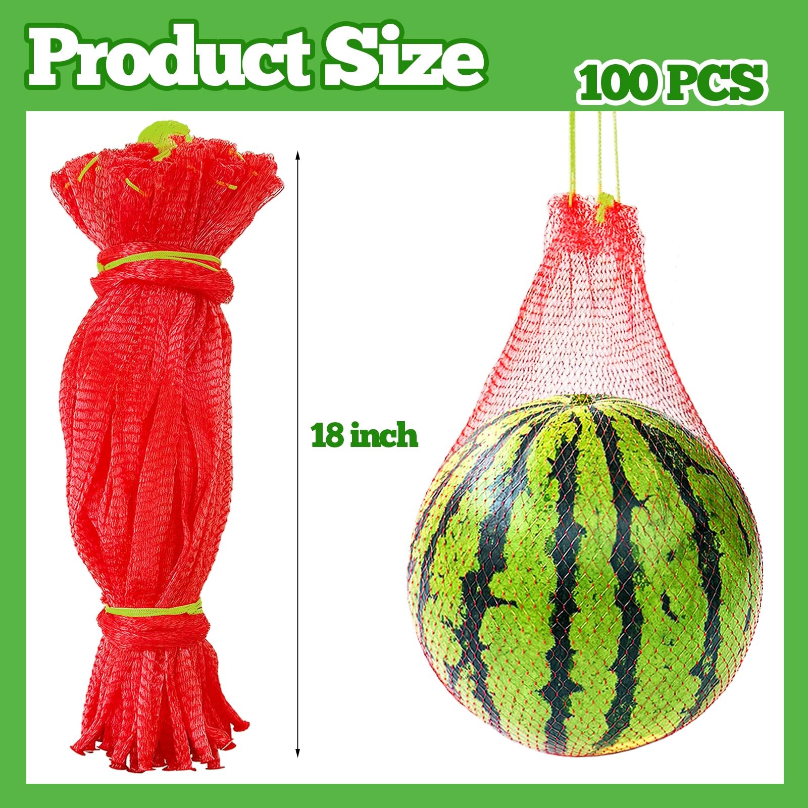 Srmayyi 100 Pcs Watermelon Nets18 Inches Melon Hammock Red Onion Mesh