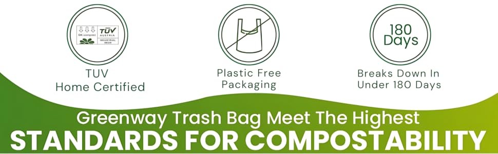 13 Gallon Compostable Drawstring Trash Bags – Extra Thick 1.0 Mil – 50 Count –