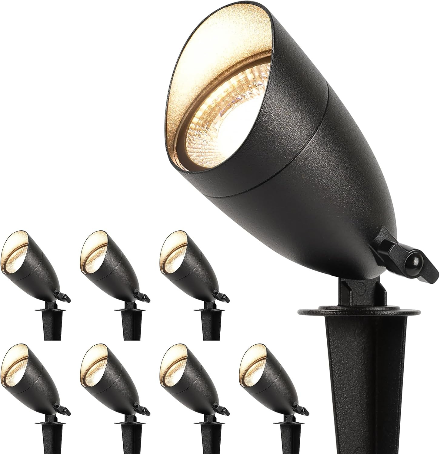 12V Waterproof Landscape Spotlights, 8 Pack, 5W 550LM Warm White 3000K