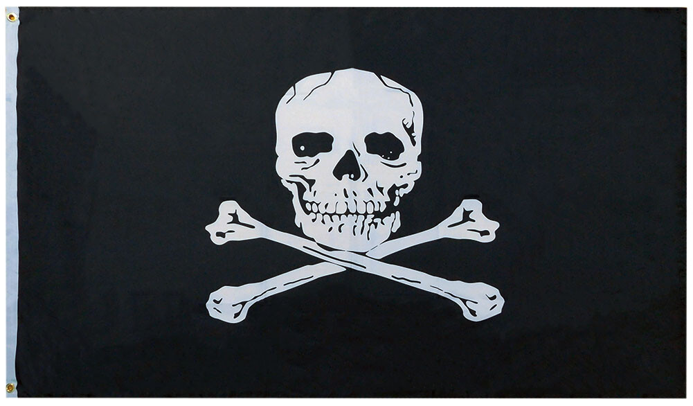 3×5 Pirate Skull N Bones Black White 100D Woven Poly Nylon 3’x5′ Flag Banner