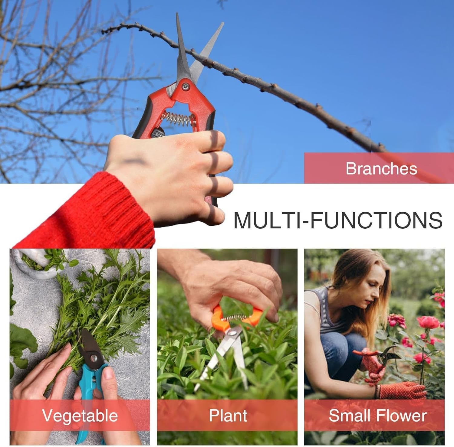 Curved Blade Plant Trimming Scissors Floral Pruning Shears Gardening Tool US Shi