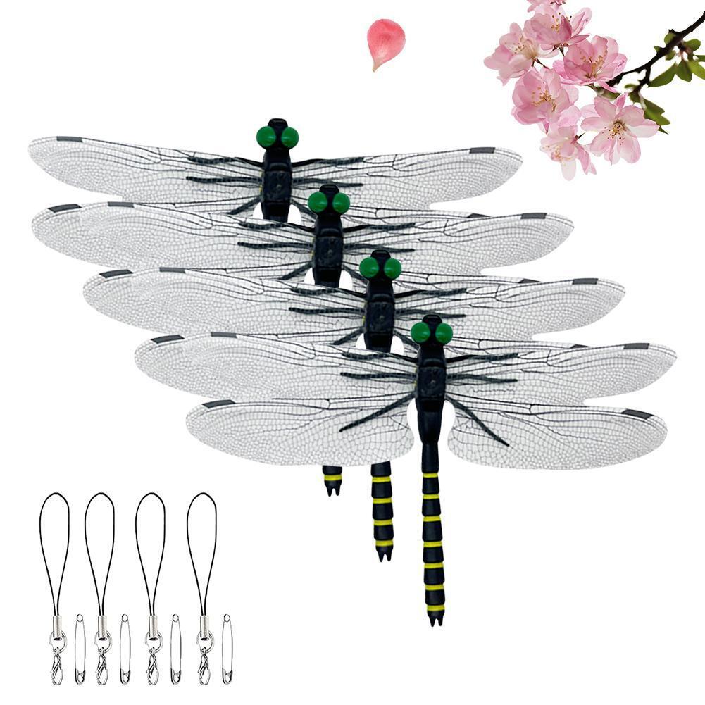 Simulation Dragonfly Insect Model Mosquito Repellent For Garden 4 Pcs