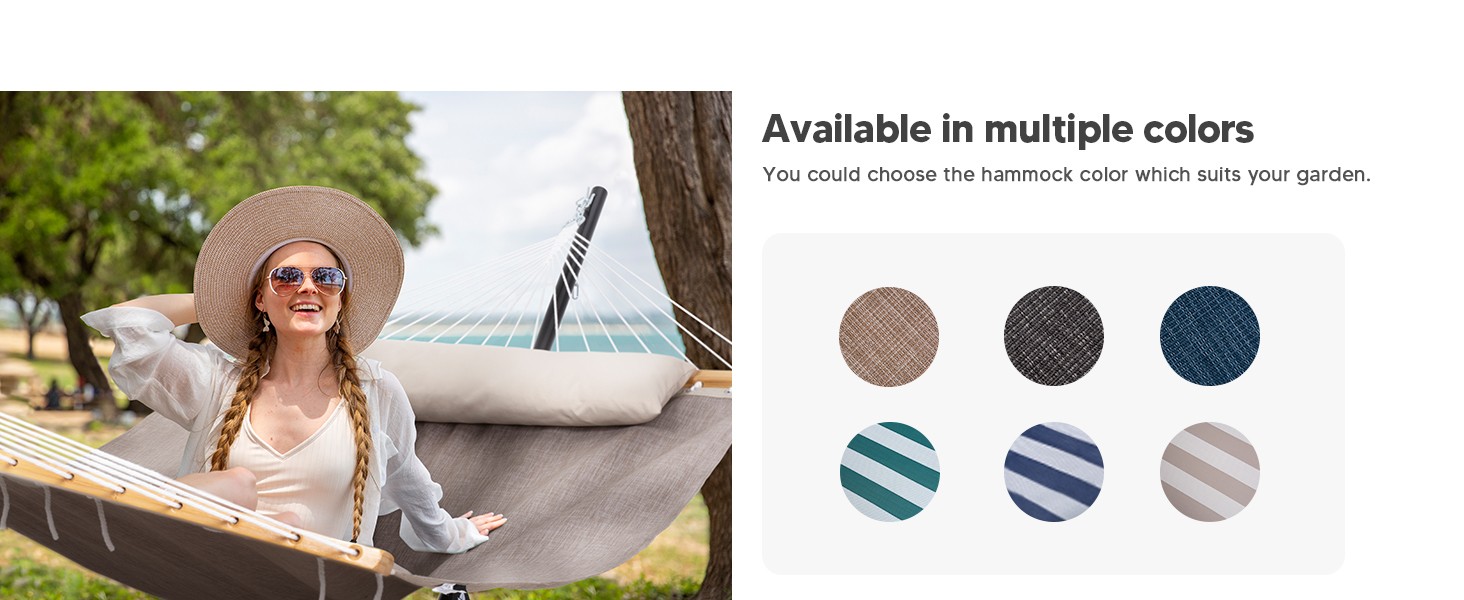 Portable Hammock with Stand Included, Stand Alone Backyard Hammock for 2 Person,