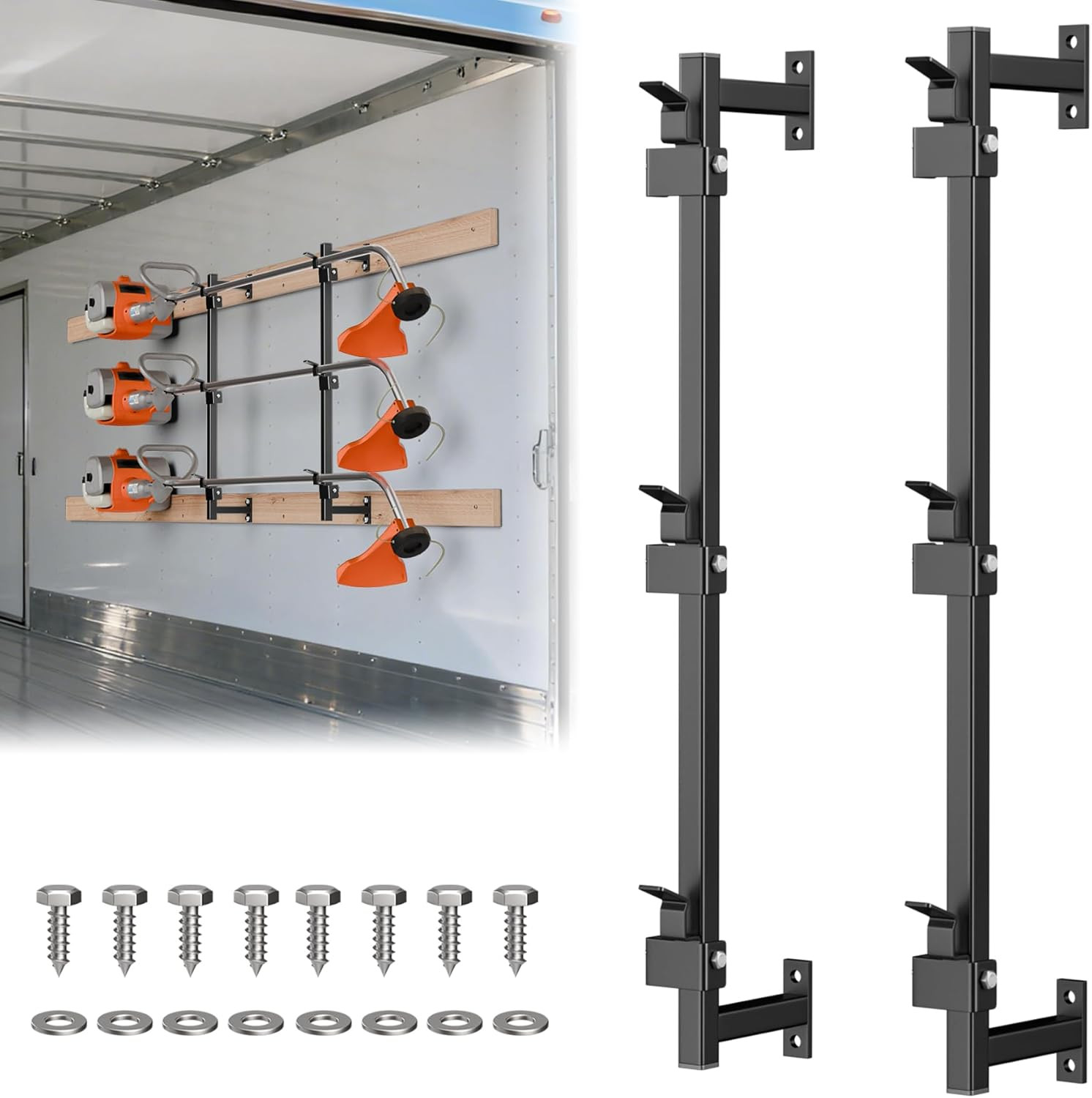 Weed Eater Rack for Enclosed Trailer,Landscape Trimmer Racks,Weed Eater Rack&Han