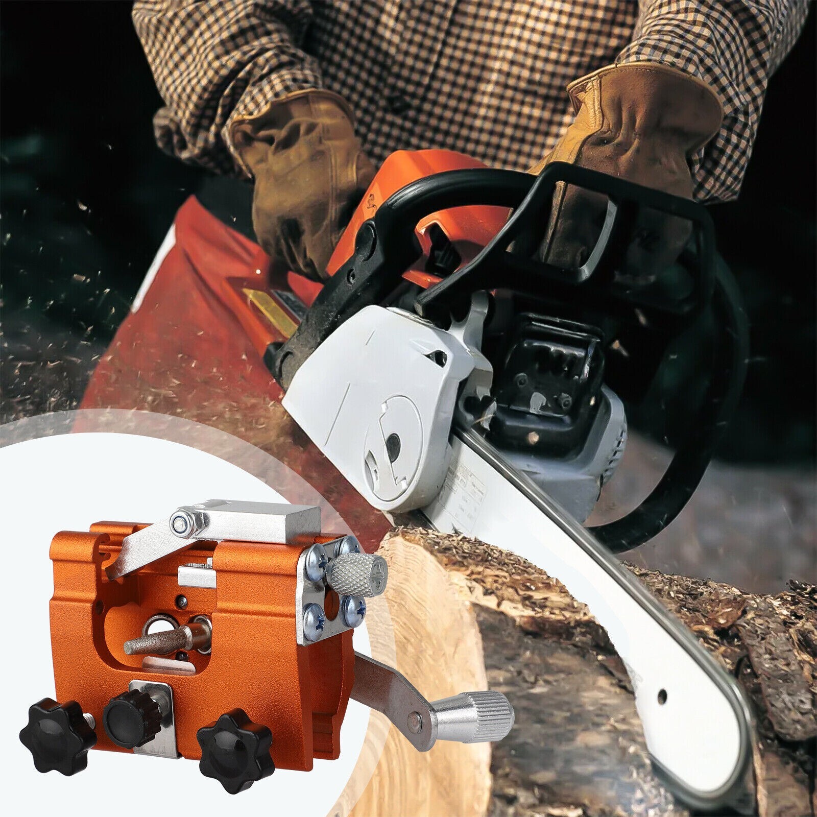 Chainsaw Sharpener Jigs Sharpening Tool Kit for 12-20in Chain Saw/Electric Saws