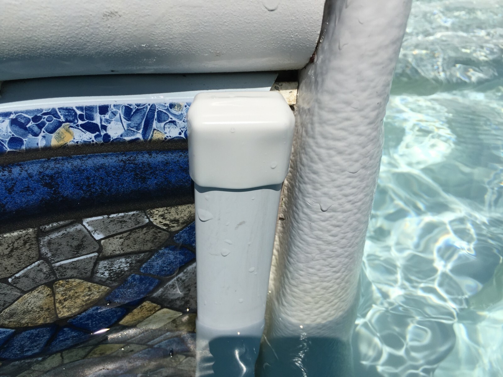 Swimming Pool white step caps, Cap Plugs #VRF-750X1125-16 4Pack