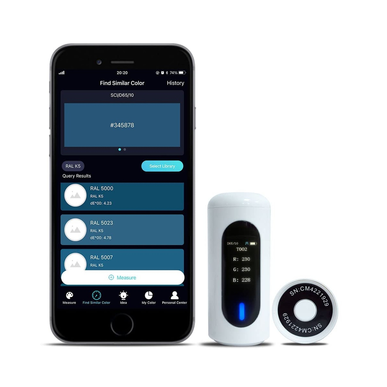 Color Sensor Colorimeter, Supporting Stand-alone and APP, Measuring Lab, RGB,…