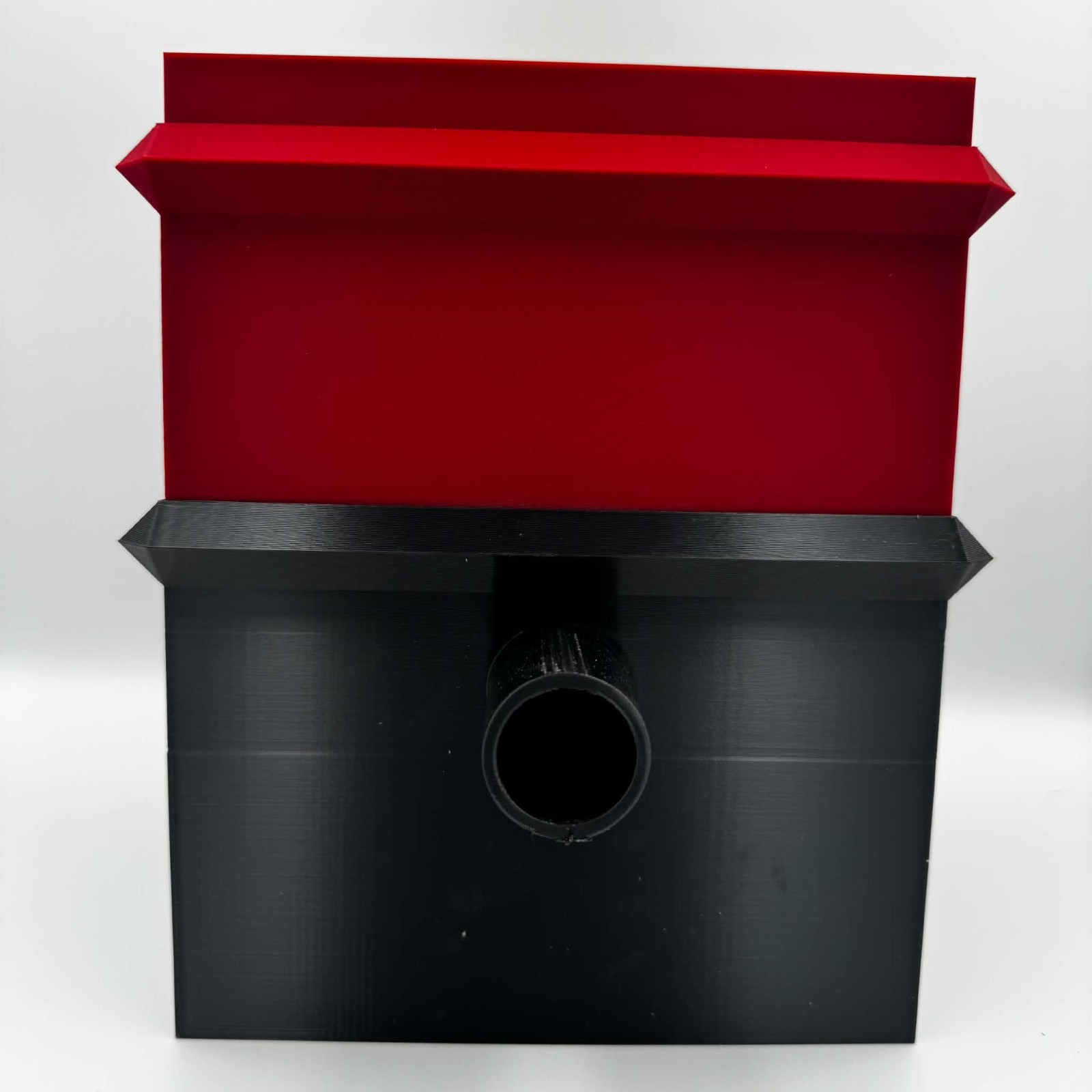 Red/Black Pond Filter Box Dual Filtration w/ Media Tray Waterfall Outlet
