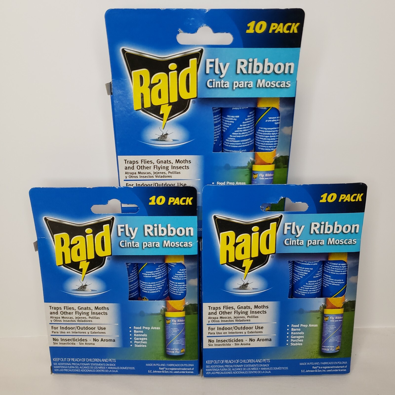 30 Fly Ribbon Glue Trap For Bugs Flying Insects Flies (3 boxes of 10) NEW
