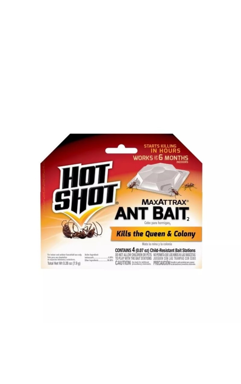 HOT SHOT MaxAttrax Ant Bait Stations Kills Queen & Colony For Up To 6 months 4pk