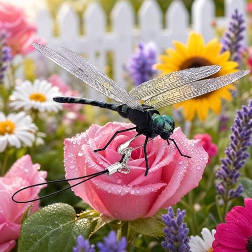 8 Pcs Dragon Fly Clips for Bugs Repellent, 3D Artificial Dragonfly Garden