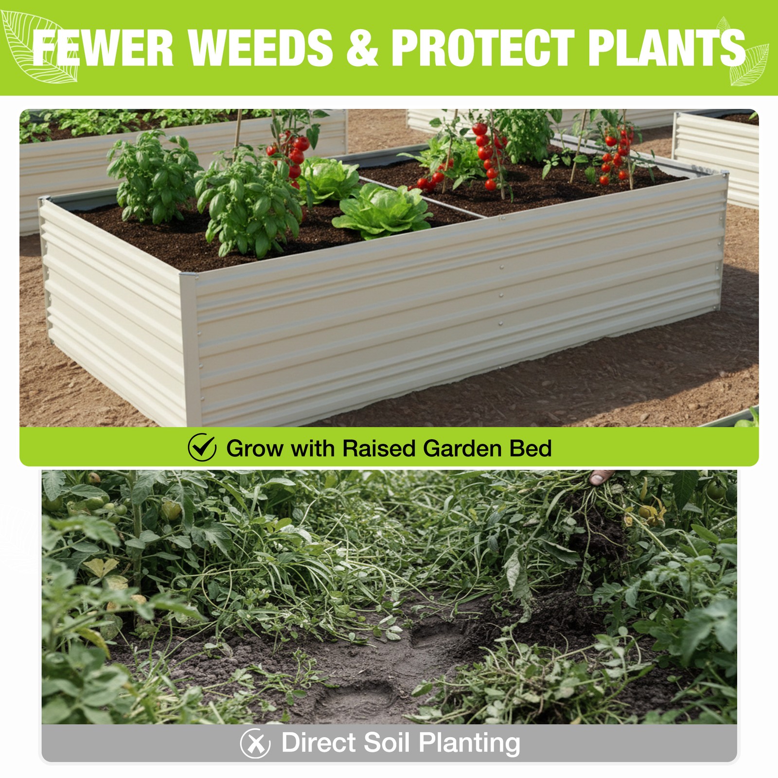 WORKPRO 7.5x4x2ft Rust-Resistant Galvanized Raised Garden Bed for Vegetable