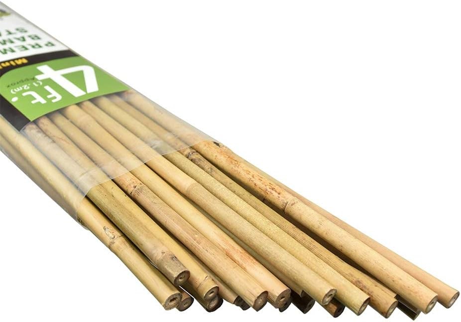 Natural Bamboo Stakes 4 Feet, Eco-Friendly Garden Stakes