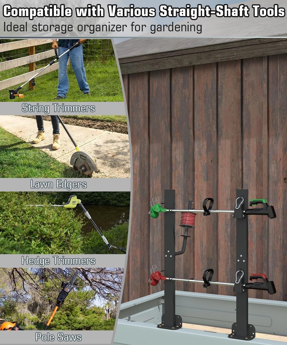 2 Place Weed Eater Rack for Open Trailer, Weedeater Rack with Lockable Hasp M…