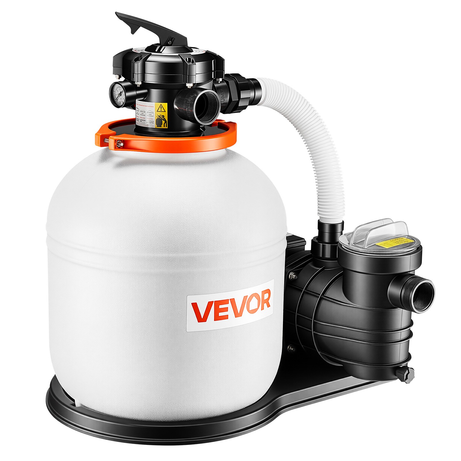 VEVOR Sand Filter Pump for Above Ground Swimming Pools 16″ 4400 GPH 0.75HP Timer
