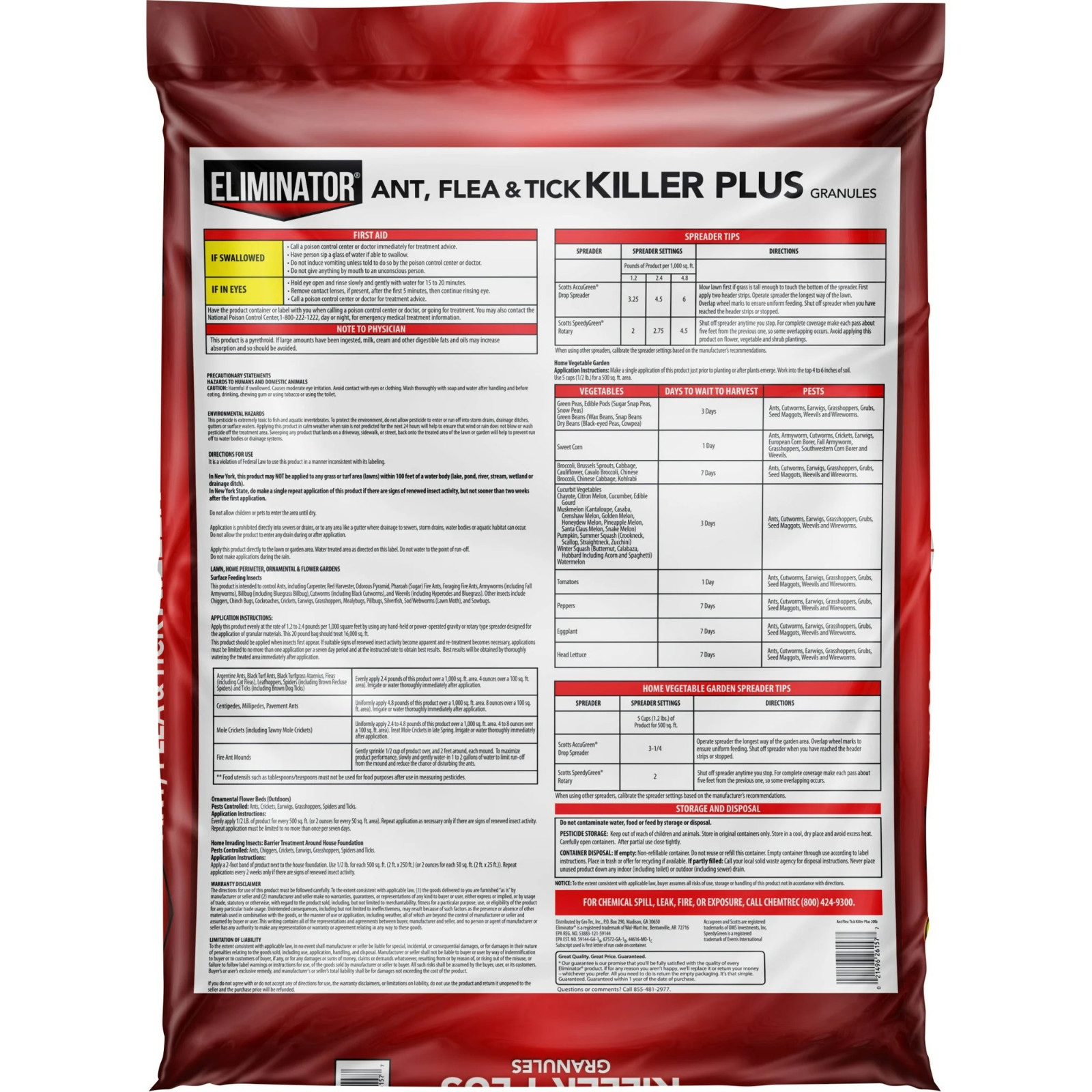 Eliminator Ant, Flea & Tick Killer Plus Lawn Insect Granules, 20lb