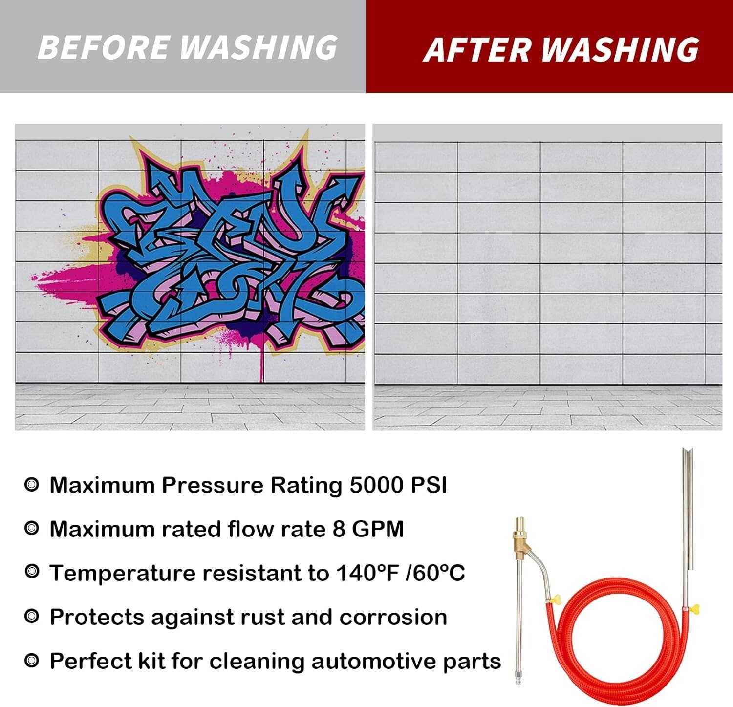 5000 PSI Sandblasting Kit for Pressure Washer Sand Blaster Attachment Power