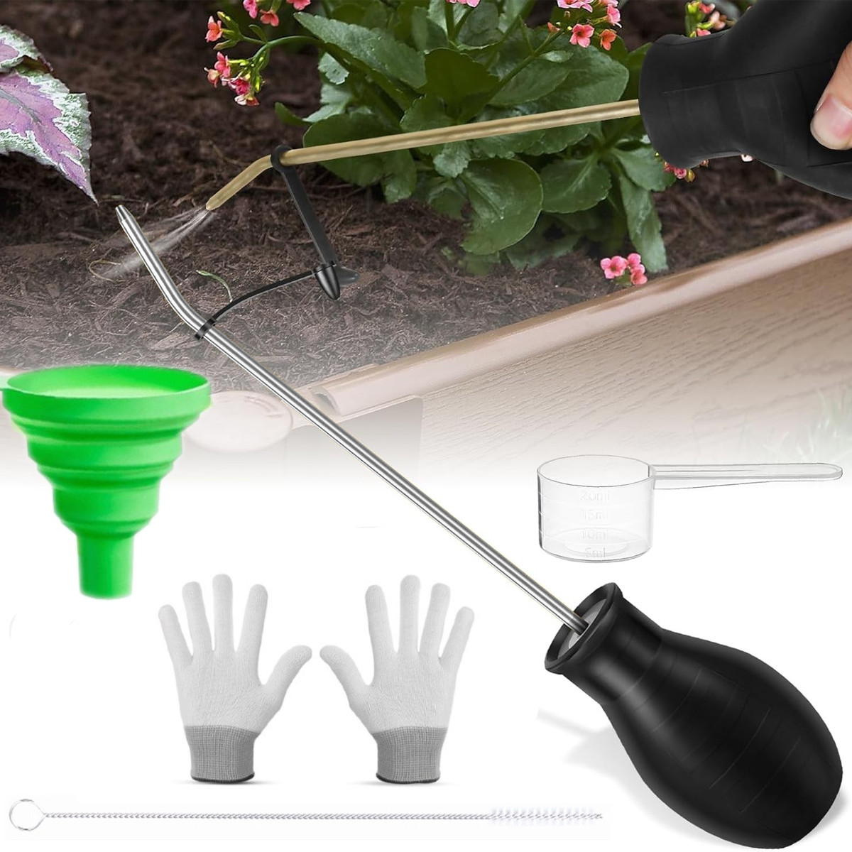 Diatomaceous Earth Powder Duster Extendable Long Tubes 9″ to 22″ Bulb Sprayer US
